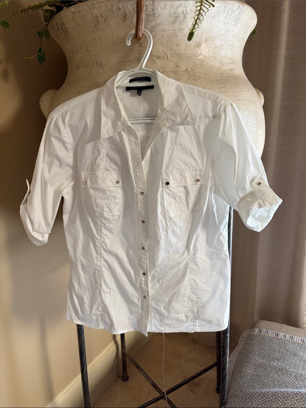 Anne Klein White Casual Button-Down Shirt